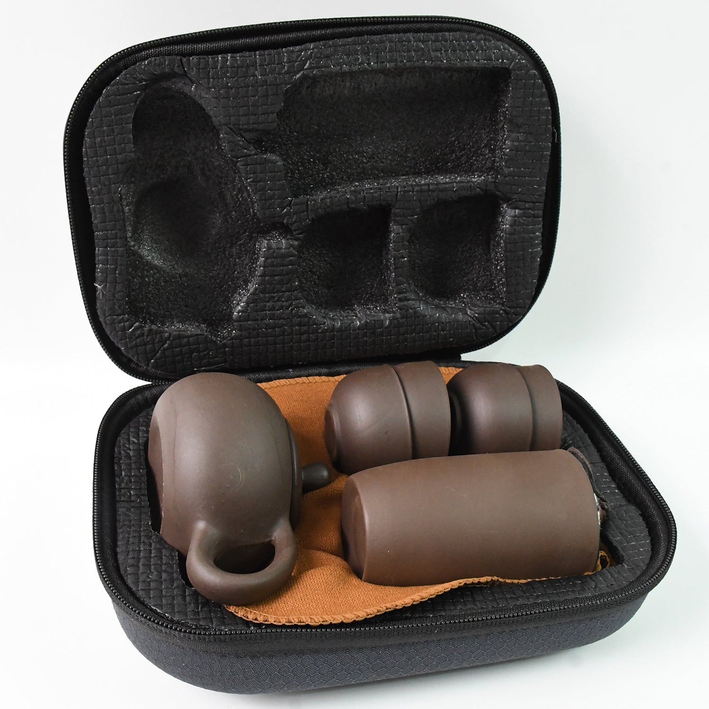 ceramic tea set with travel case for tea lovers, elegant chinese tea set for gifting and use, compact kung fu tea set for travel and home, ceramic tea set for traditional chinese tea brewing,