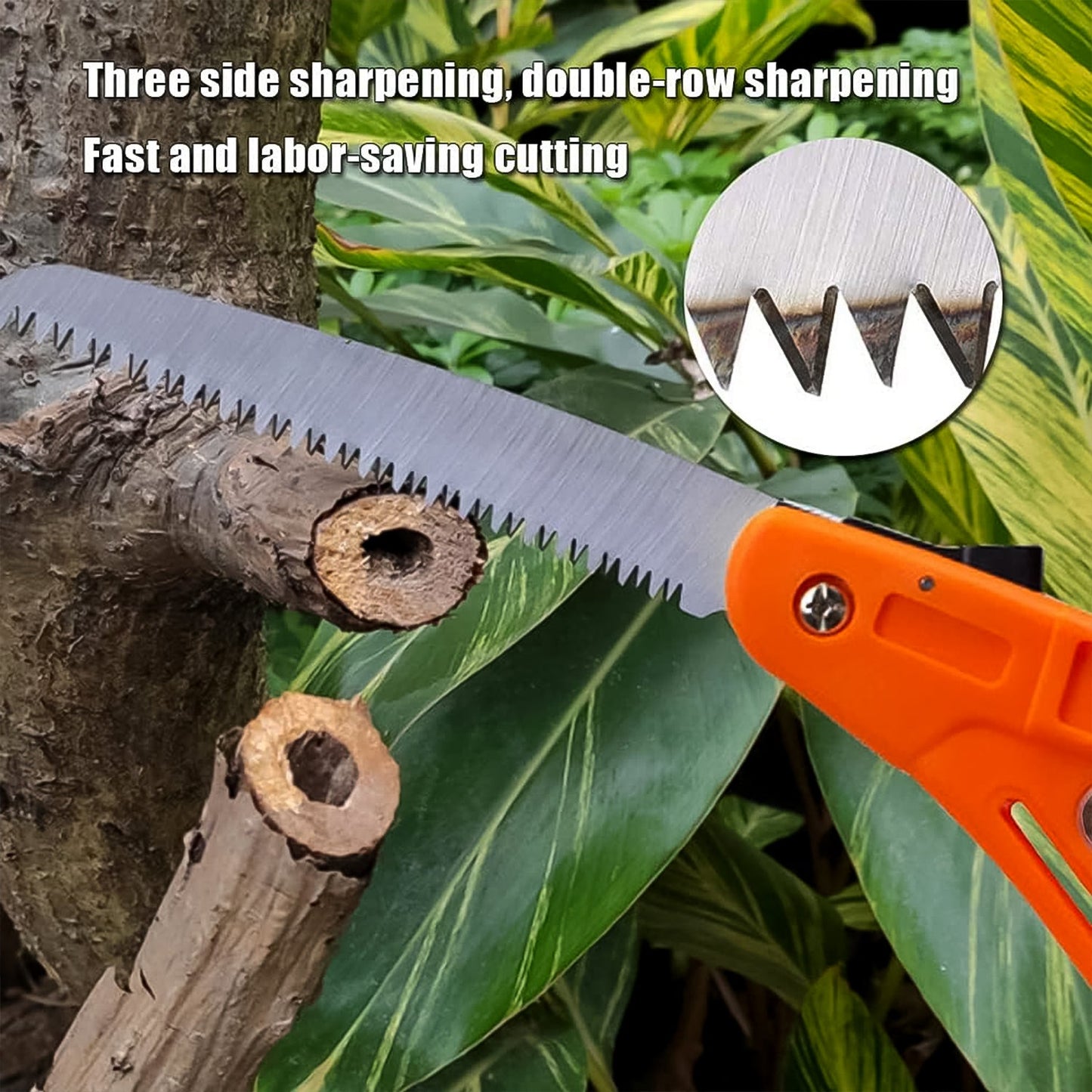 15 inch mini folding saw for tree pruning and gardening, portable garden hand saw for cutting wood and branches, foldable pruning saw with sharp blade for home garden, mini hand saw for outdoor camping and gardening work