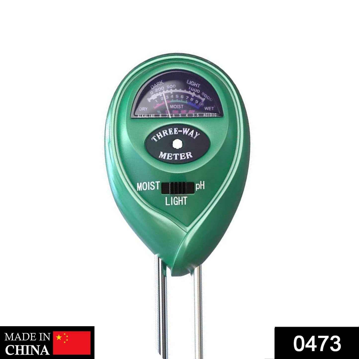 Green plant moisture sensor with 3 functions. soil moisture meter, 3-in-1 soil tester, plant pH sensor, garden soil tester, sunlight meter for plants, plant moisture meter, soil test tool