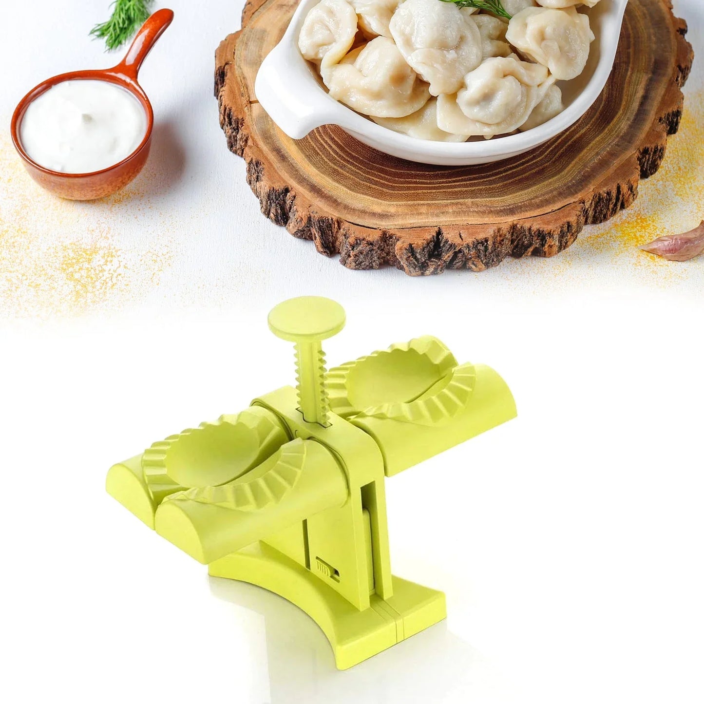 Efficient dumpling maker for household use, dumpling maker mold, double head dumpling press, momo maker tool, kitchen dumpling mold, gujiya press, easy dumpling maker, dumpling kitchen accessory