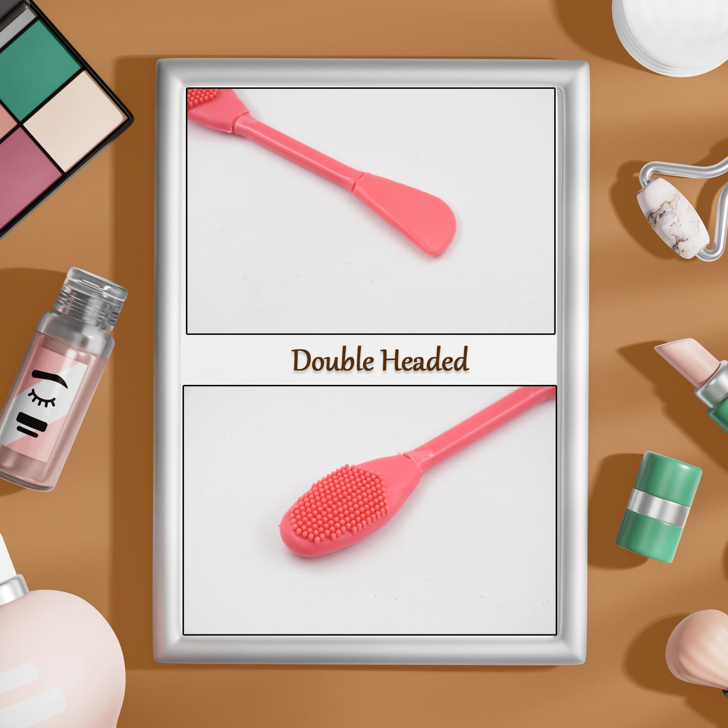 silicone face mask brush, dual sided mask brush