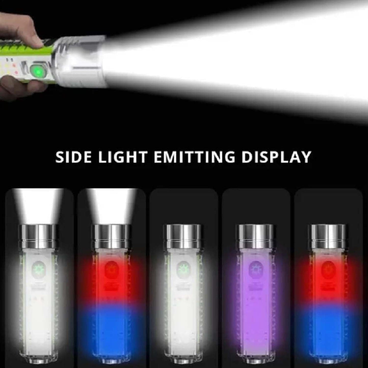 stylish LED torch with pattern light design, compact USB flashlight for night use, mini torch with rechargeable battery India, portable flashlight with cool LED light patterns, pocket-sized pattern LED torch for travel,