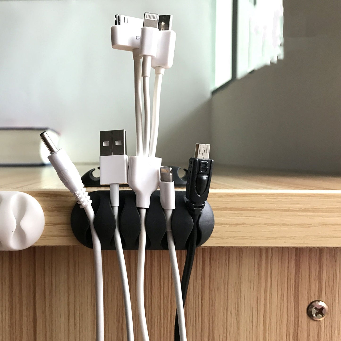 cable holder clips, wire organizer, desk cable clips, cable management, adhesive wire holders, cord supporter, cable clips black, cable holder for wall