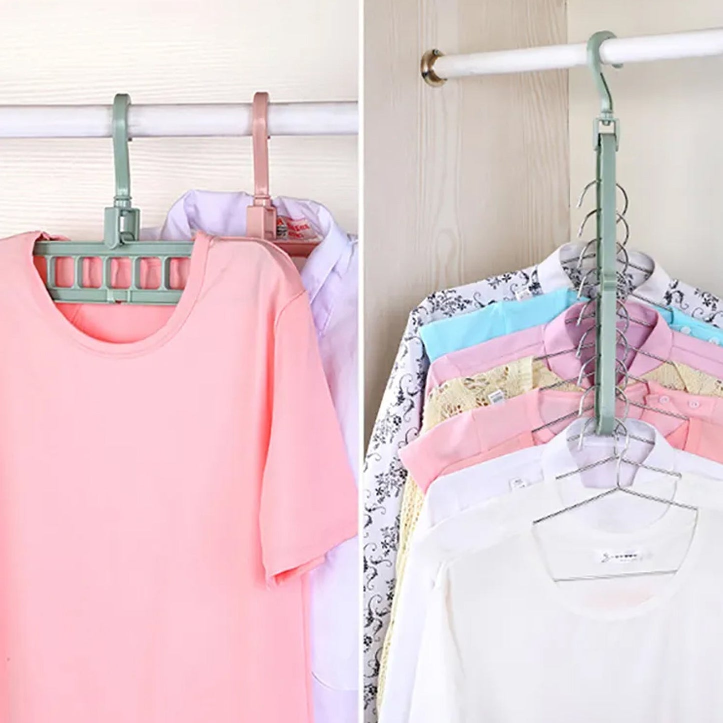 Clothes organization hanger hooks for wardrobe and balcony use. rotatable plastic hanger, space saving hanger, wardrobe hanger hook, magic clothes hanger, vertical suit hanger, indoor drying hook, balcony hanger