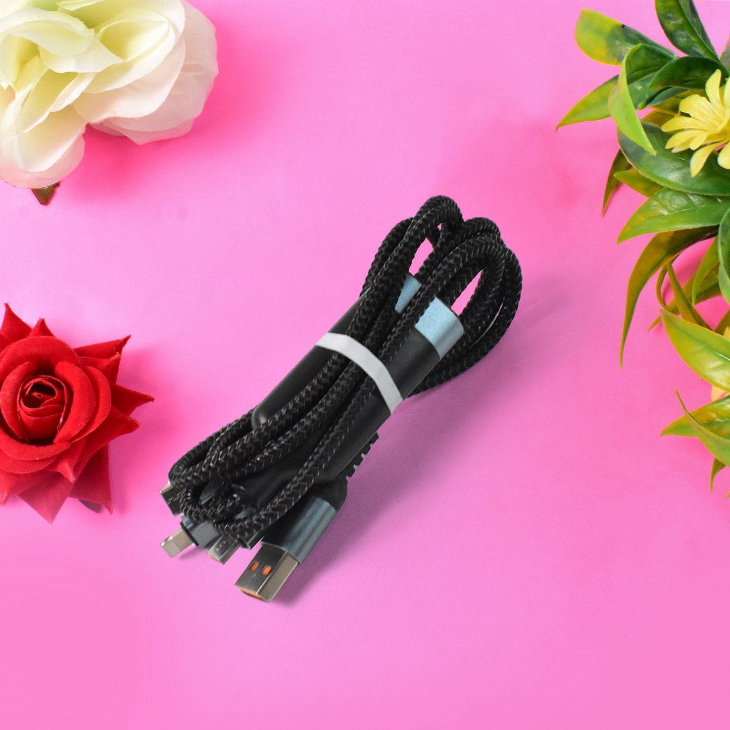 100W 3‑in‑1 fast charging cable Type‑C Lightning Micro USB, super fast charging universal PD cable 100 W,