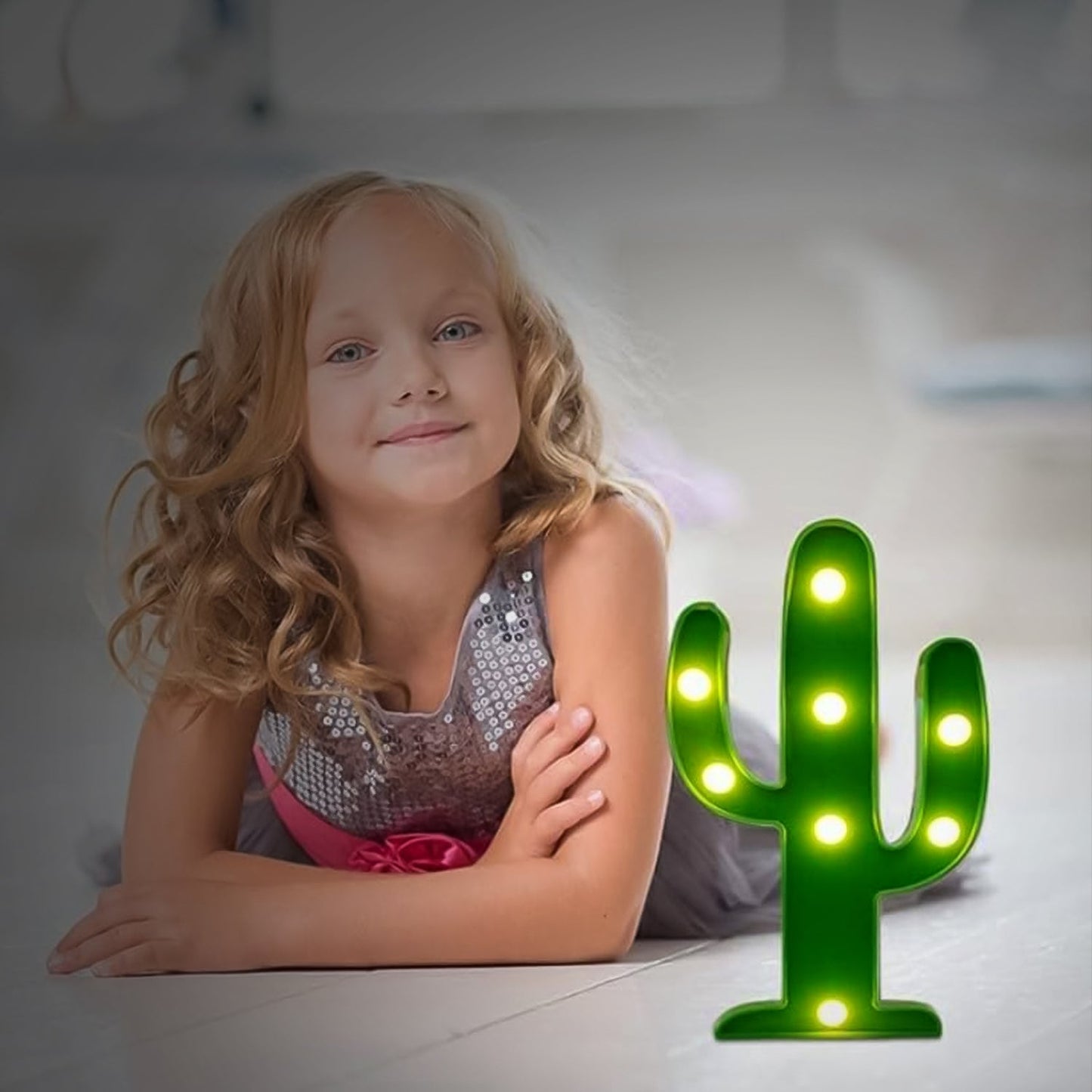 LED cactus lamp for gifting online, battery powered LED cactus light, portable cactus desk light for kids and teens,