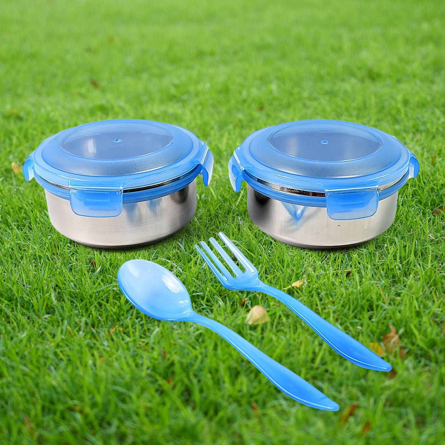 kids lunch box with carry pouch, bite lunch container set, compact insulated lunch box, travel tiffin box, school tiffin with spoon fork and bag