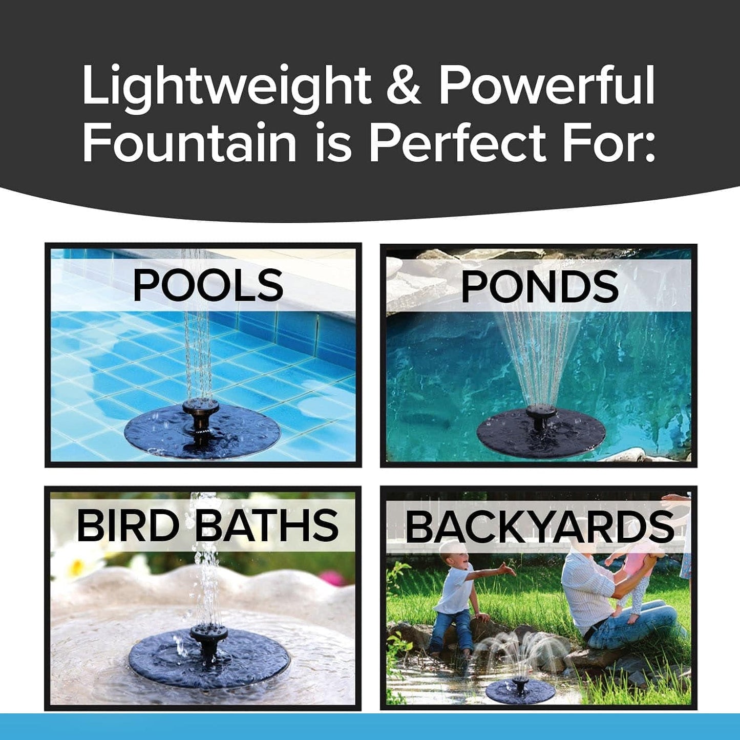 solar powered fountain for garden India, fast fountain with 5 spray modes online, pocket hose fountain pump solar operated, floating solar water fountain for bird bath, eco friendly garden fountain without electricity, decorative solar fountain for terrace and fish tank