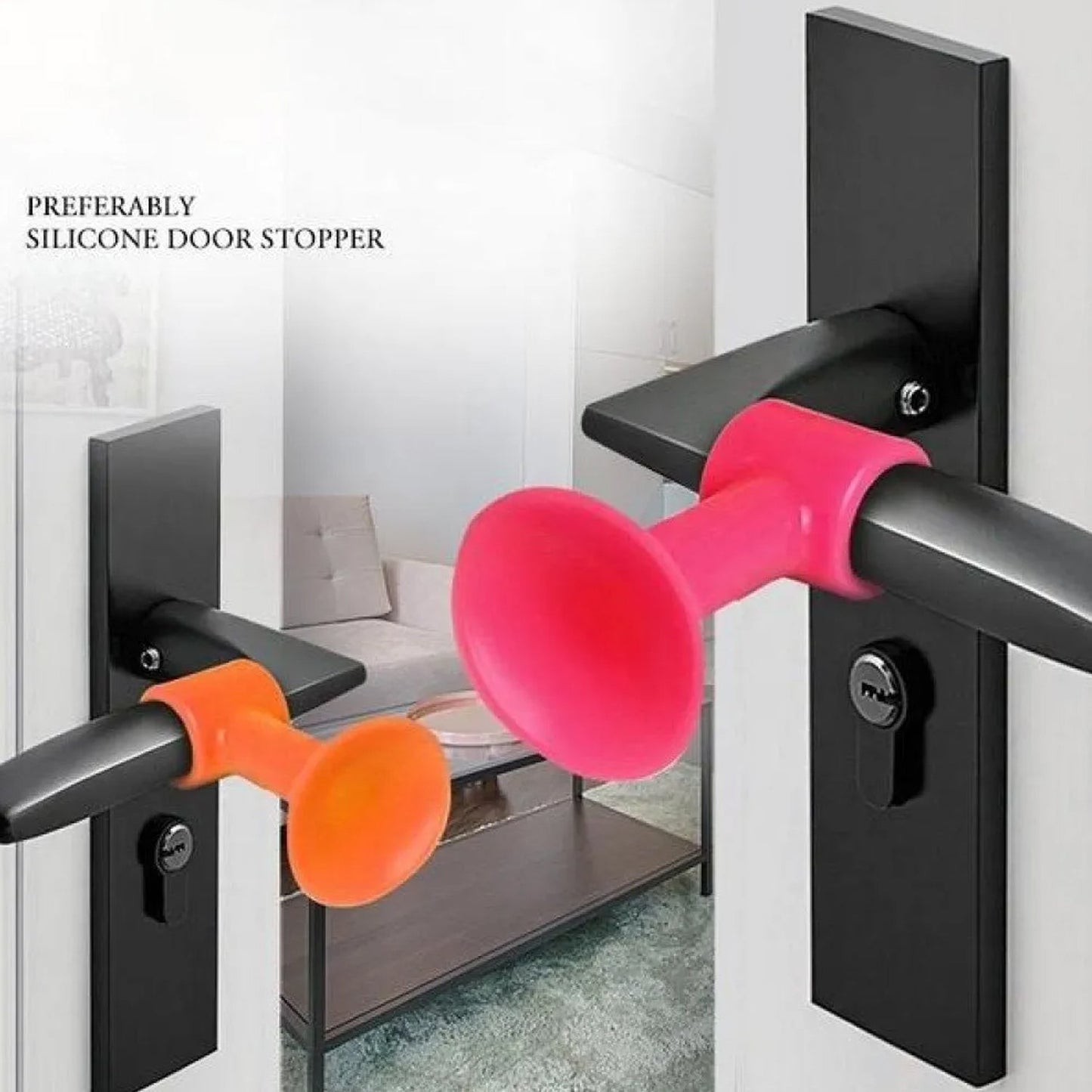 Silicone door handle crash pad, anti-collision mini stopper, silicone door stopper, wall protector stopper, anti-collision pad, self-suction door stop, mini door handle bumper, reusable silicone crash pad, door stopper 6 pcs, handle wall guard