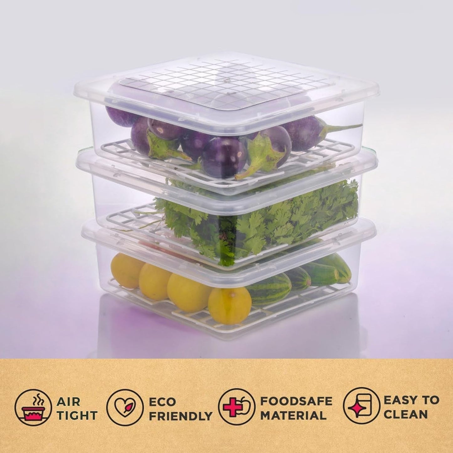 stackable fridge containers with lid, BPA free kitchen storage containers, plastic fridge boxes for vegetables and fruits, fridge boxes with removable tray, best food containers for refrigerator storage,