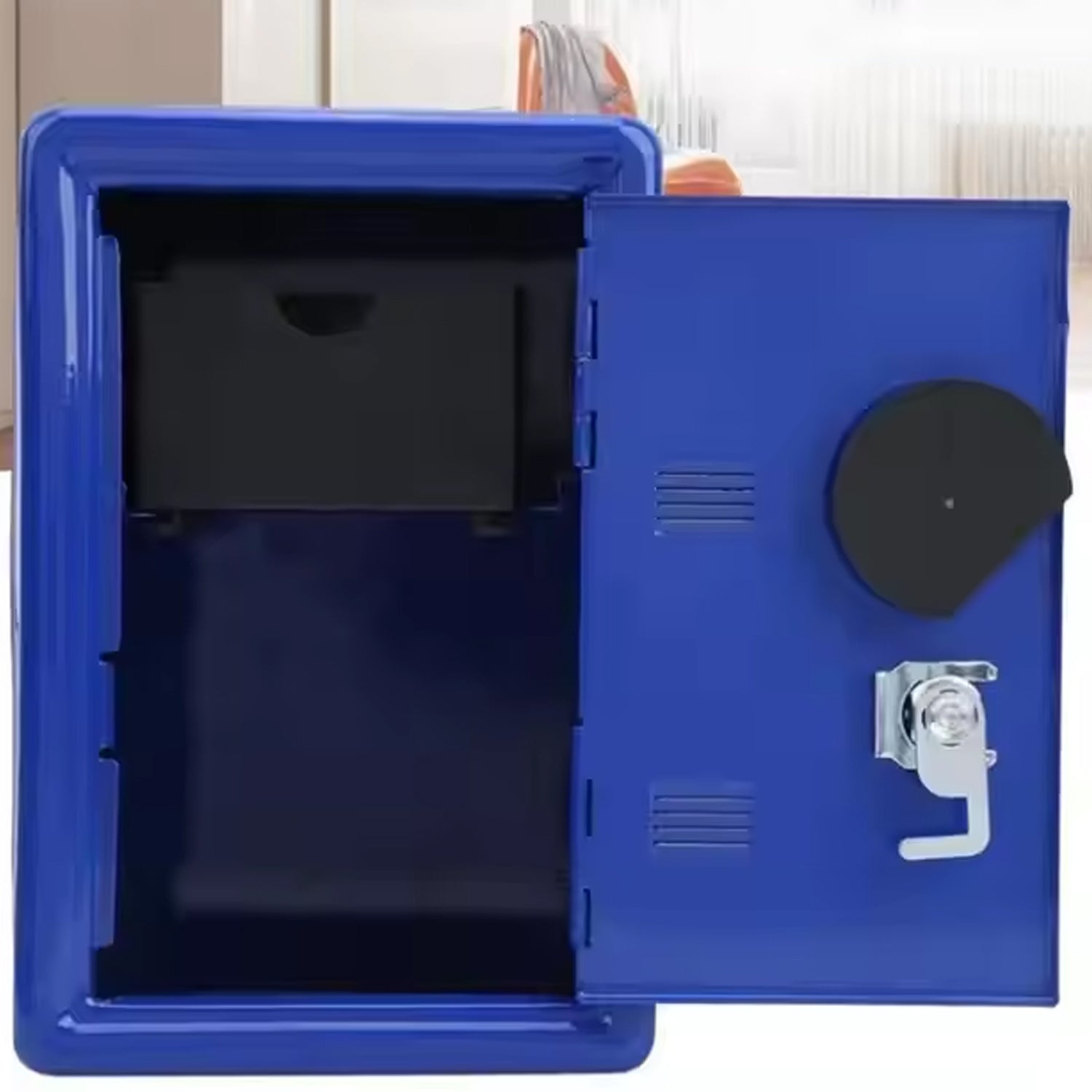 child proof cash box with key, metal piggy bank for coins and notes, piggy bank gift item for children,