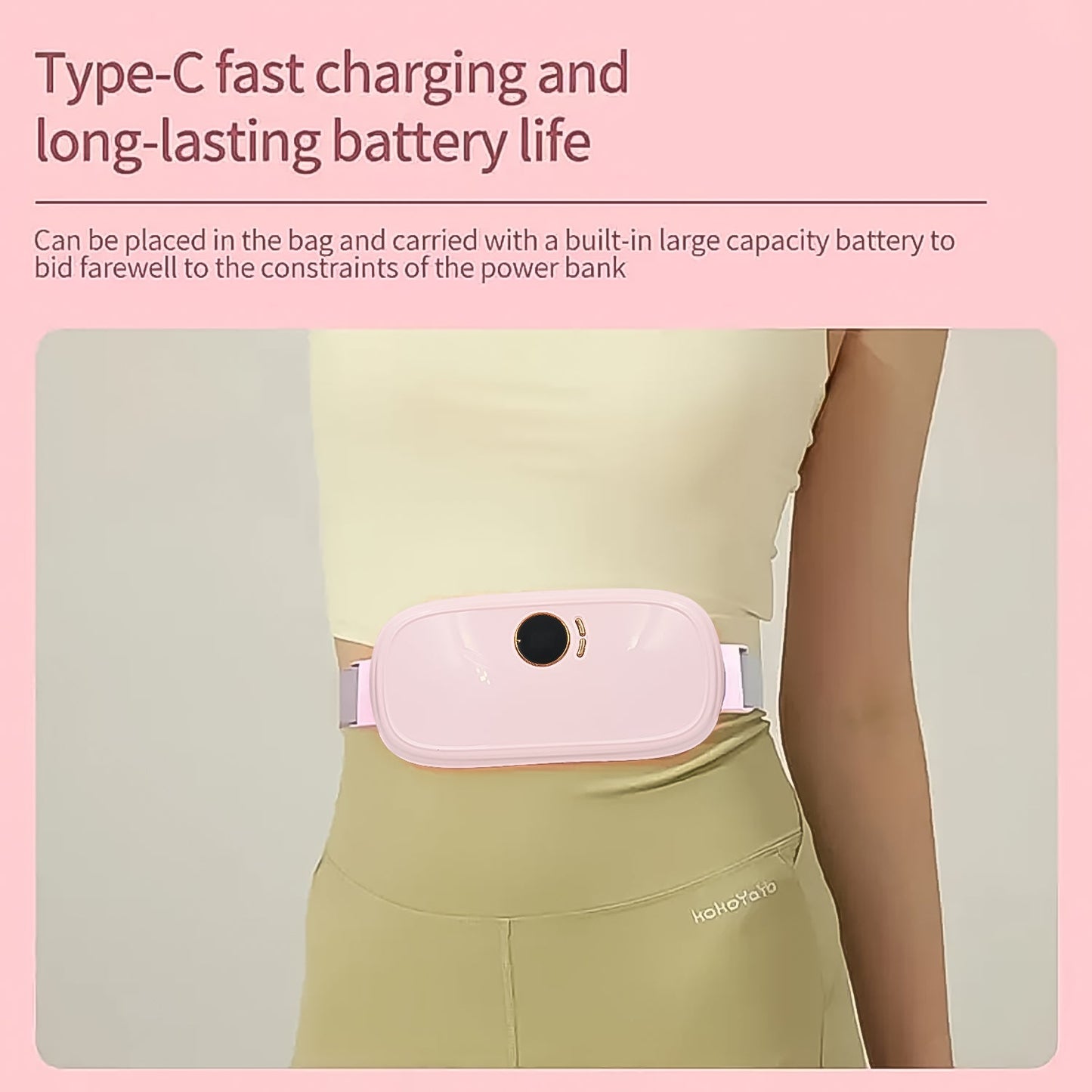 USB period massager heating belt rechargeable, vibrating heating belt for menstrual pain,