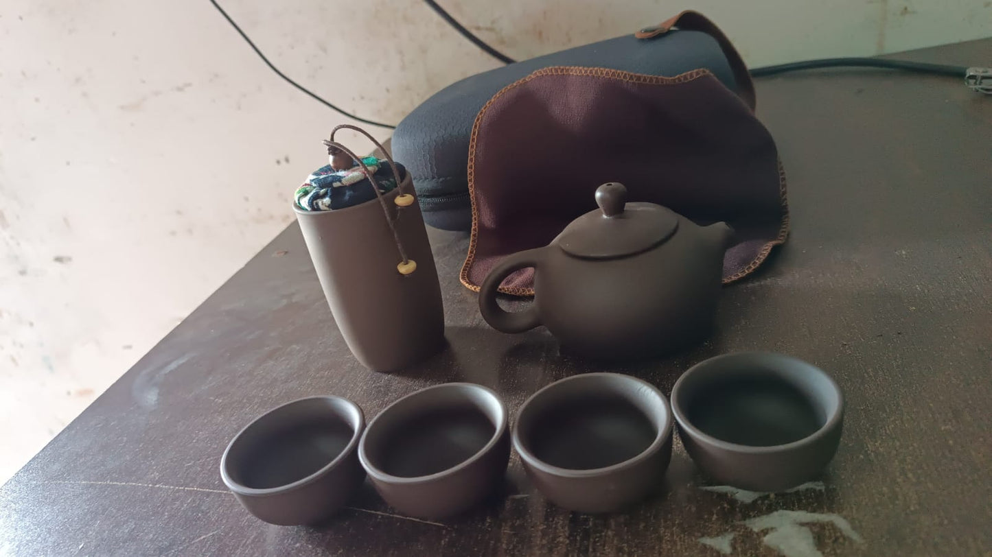 tea set with bag, traditional chinese tea set India, ceramic chinese tea set online, tea brewing set, outdoor tea set, home tea serving set, classic tea set for gifting, office use tea set, travel-friendly tea set India, elegant kung fu tea set