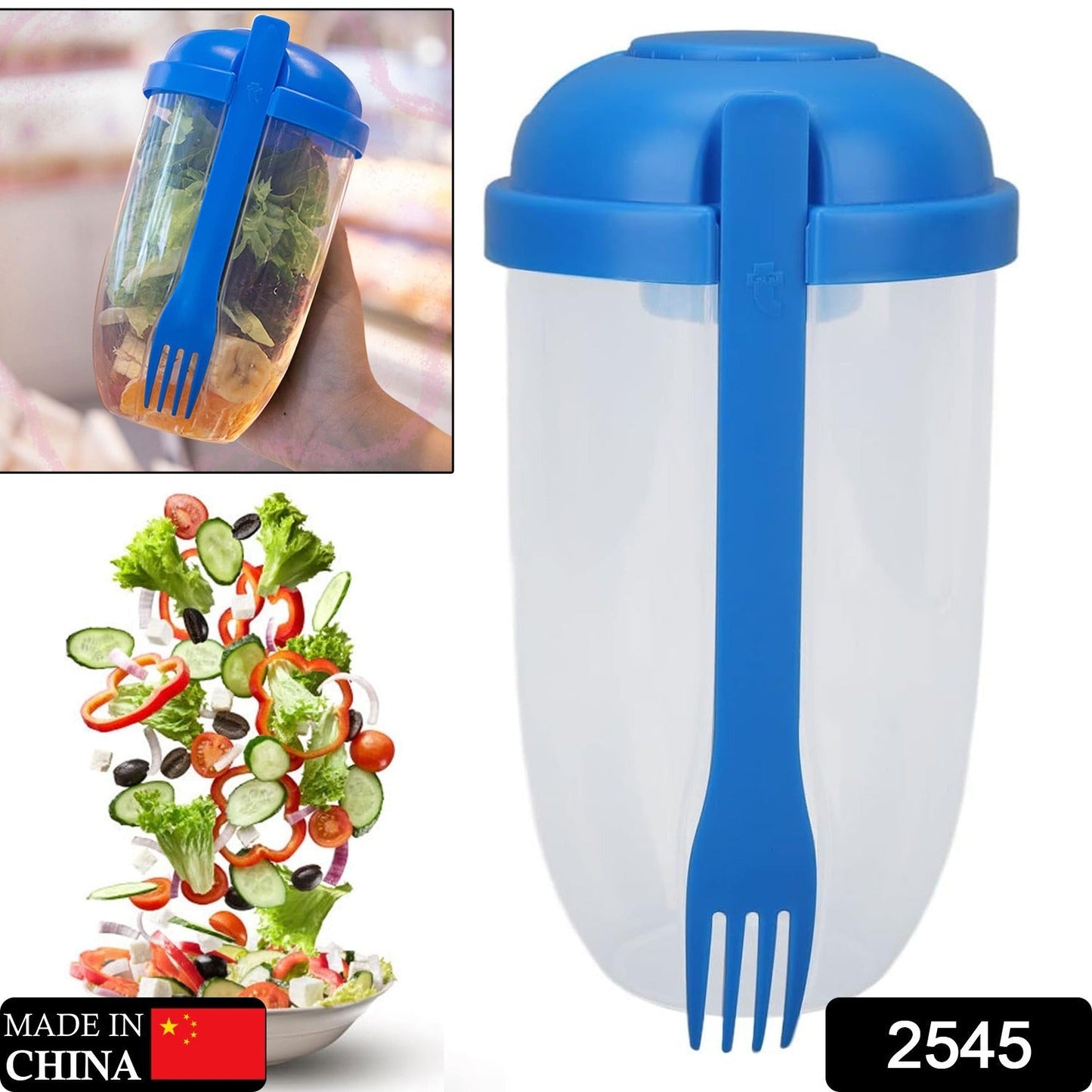 Salad cup with mixing feature, great for business travel, salad cup with lid, portable salad container, travel salad box, salad mixing cup, diet meal cup, fruit and vegetable cup, office lunch cup