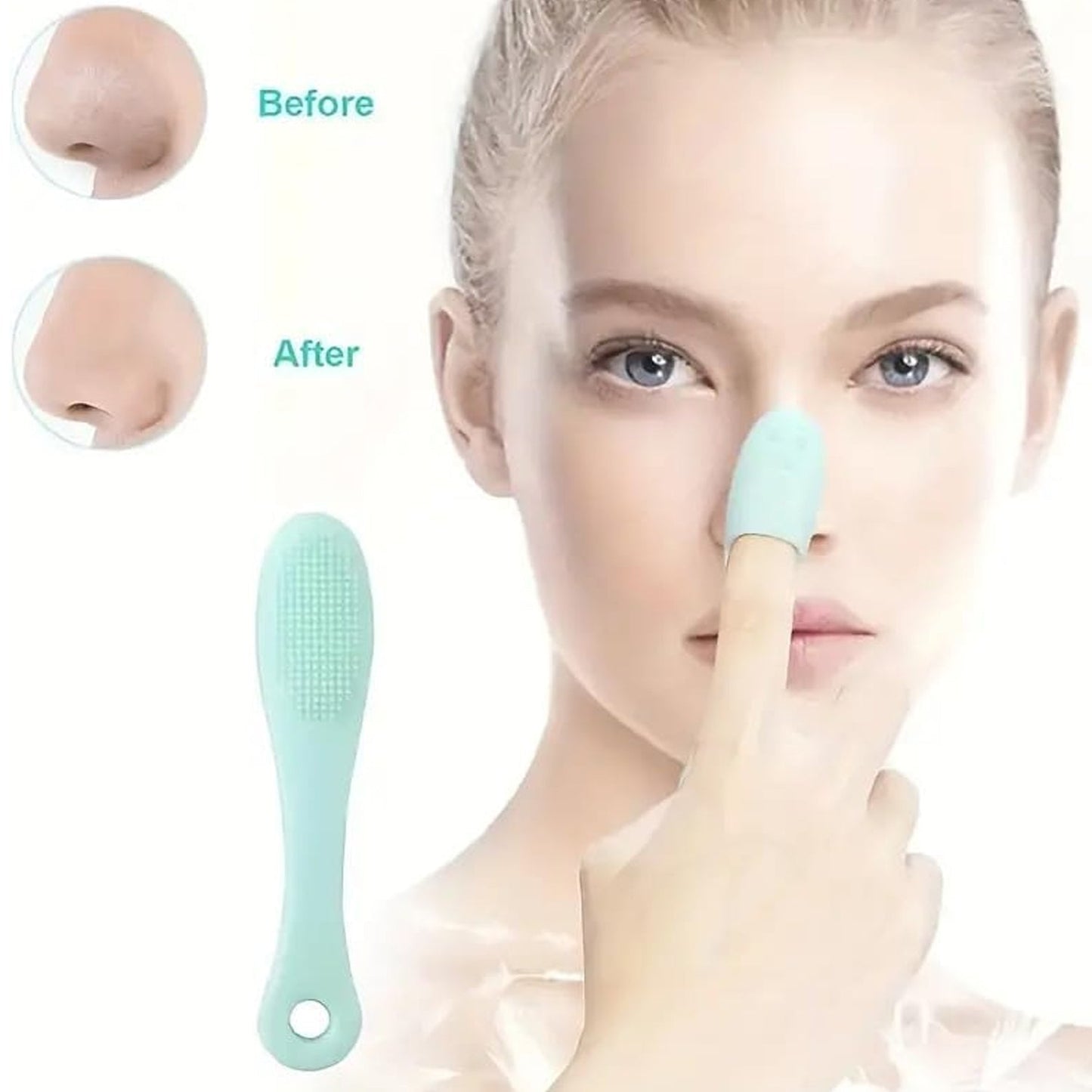 2 pc silicone finger face cleansing brush set, multicolor silicone makeup scrubber for facial cleaning,