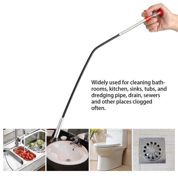 drain cleaning claw tool, pipe blockage remover, kitchen sink cleaner tool, spring wire drain unclogger, bathroom pipe cleaner, clog remover stick