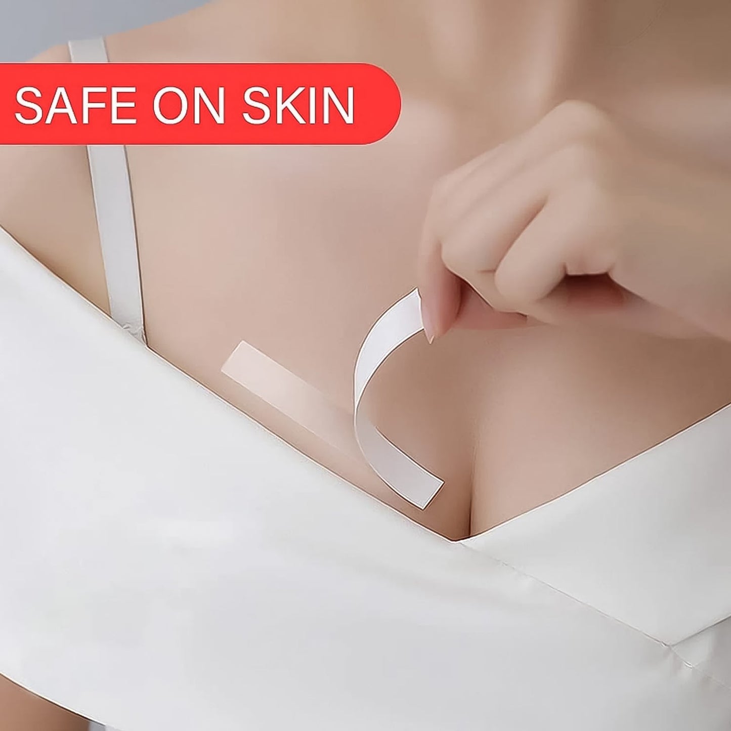 bra nipple cover tape for wardrobe styling, reusable skin-safe fashion tape for deep plunge outfits, clear adhesive tape for lingerie and dresses