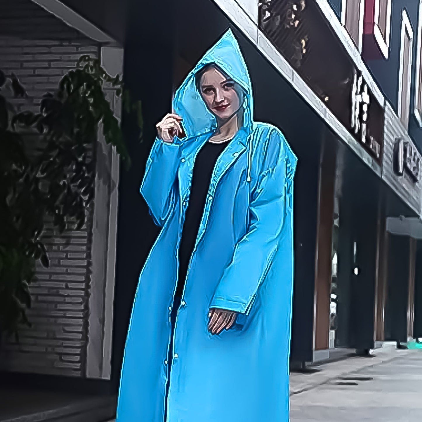 EVA waterproof rain jacket, foldable raincoat for backpack