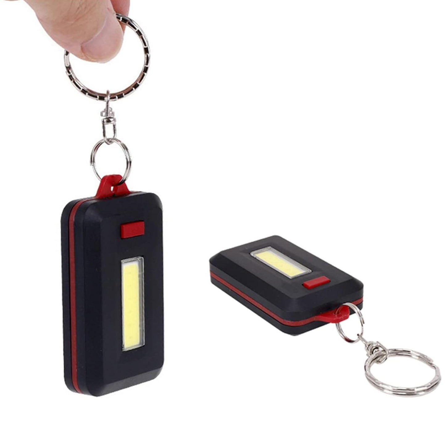 best LED COB keychain light with 3 modes in India, compact keychain torch for daily and emergency use, portable 3 piece keychain light with hook and loop back, mini COB flashlight for camping, hiking and night use, battery operated COB light for keyrings and bags,