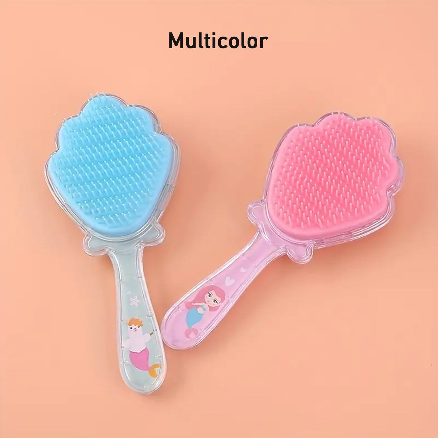 soft cartoon comb for salon and home use, bath-time detangler brush with cartoon handle, scalp massage hairbrush for smooth tangle-free hair