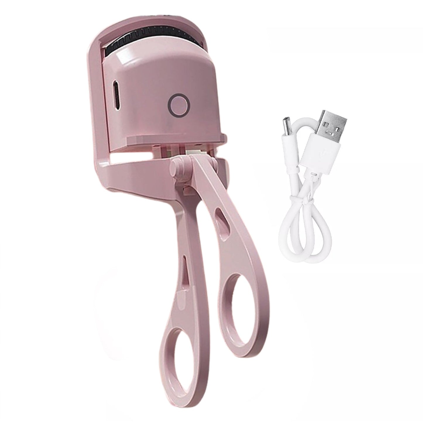 electric heated eyelash curler with USB and battery, fast heat eyelash curling tool for women, portable electric lash curler for travel,