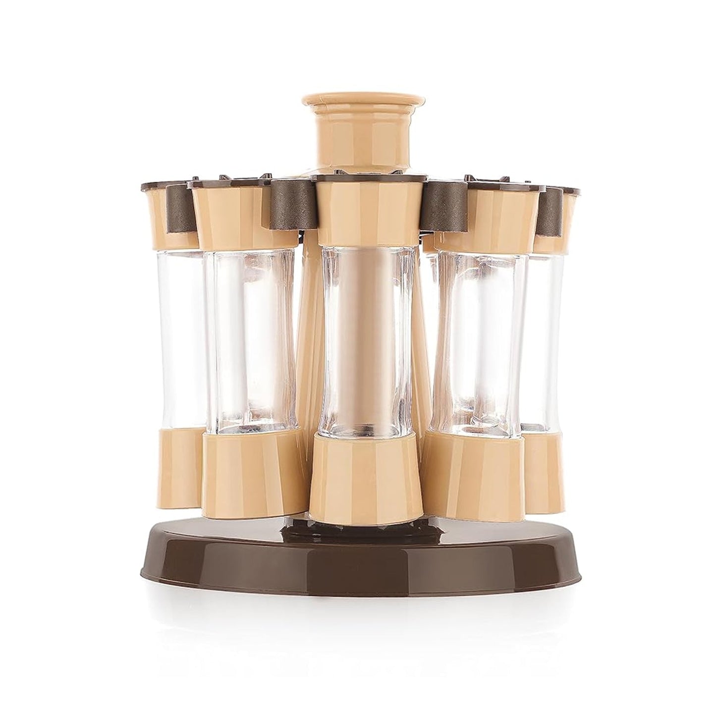 durable 360° rotating condiment stand India, food‑grade plastic revolving masala rack