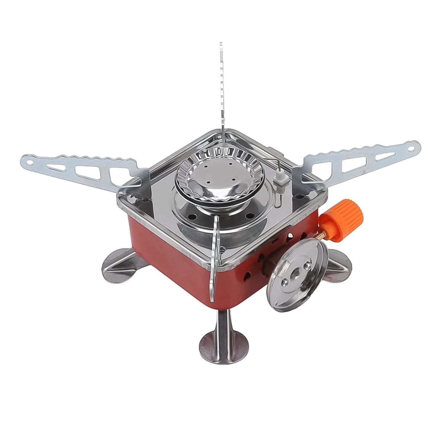 mini square foldable camping stove for hiking picnic, portable butane folding stove torch for outdoor cooking