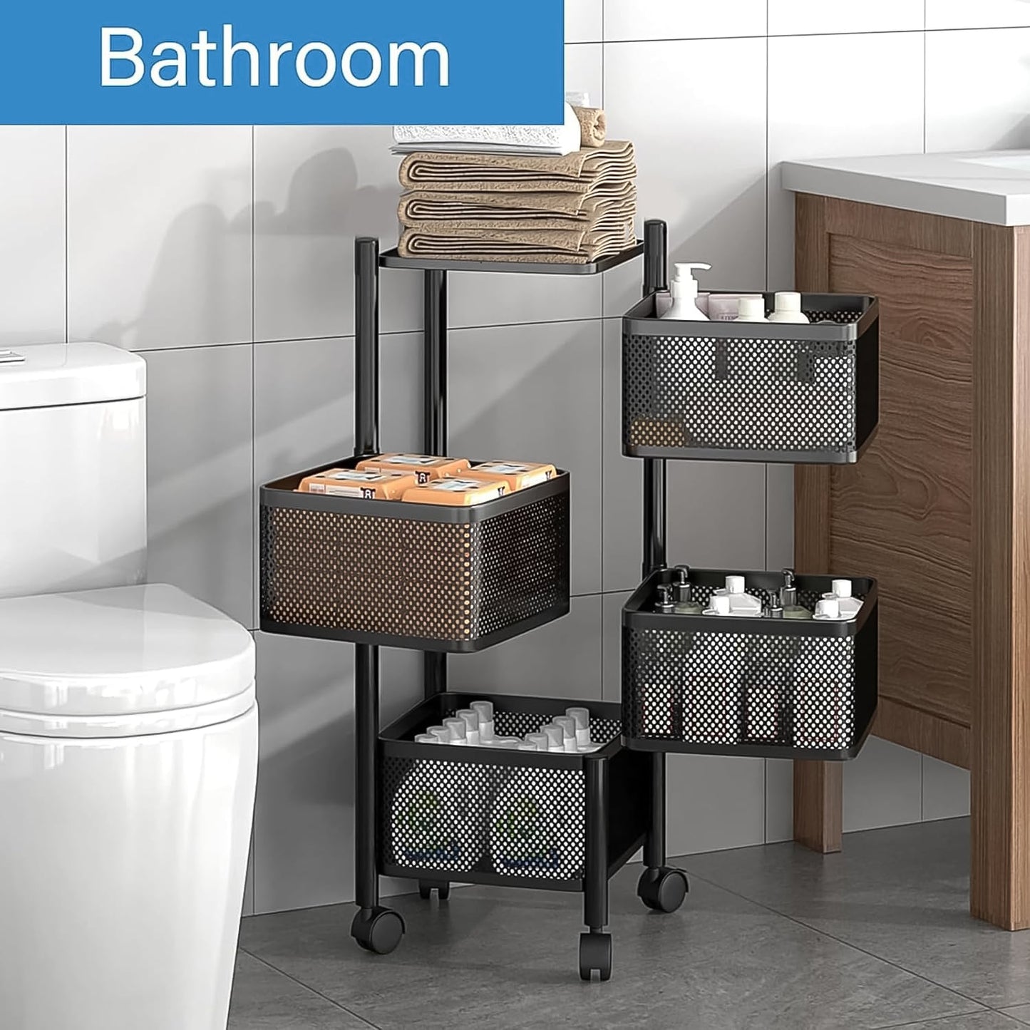 kitchen stand with wheels online, multi layer storage trolley for kitchen, best kitchen trolley for Indian homes,