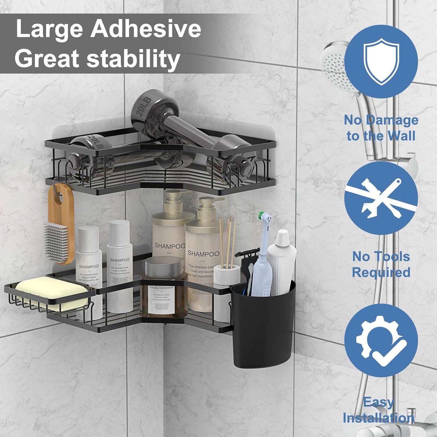 kitchen shelf organizer wall mount, space saving shelf rack India, iron adhesive corner shelf online,
