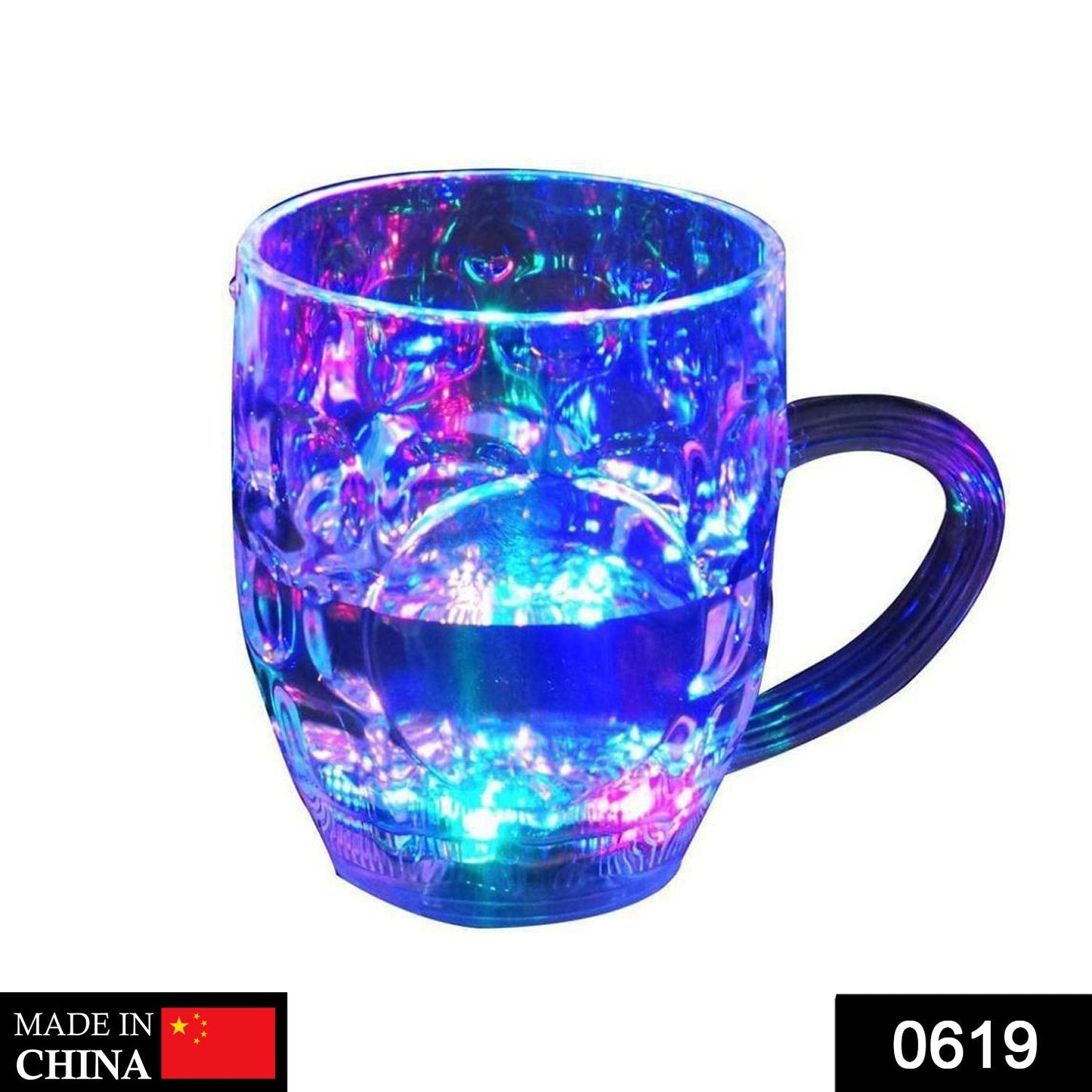 Colorful LED glass cup with flashing lights. LED glass cup, light up party mug, rainbow LED mug, flashing acrylic cup, color changing drinkware, LED drink glass, party beverage mug