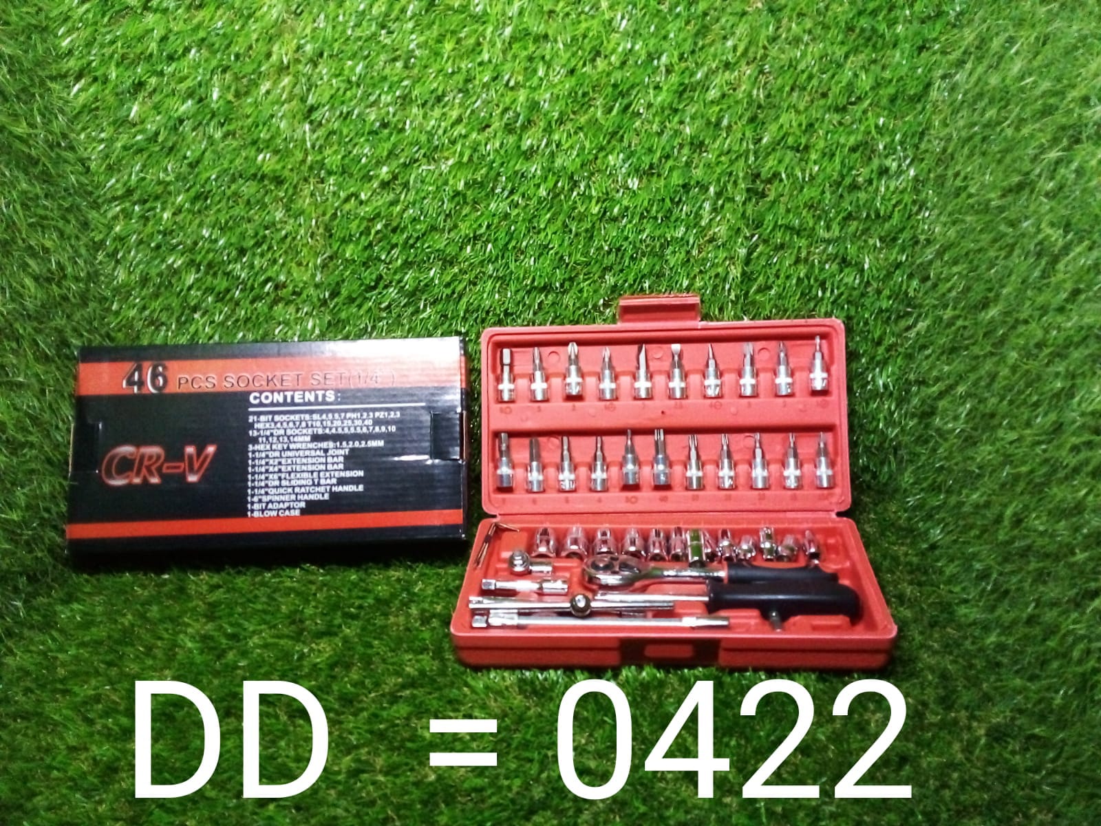 socket tool kit, 46 pcs socket set, 1/4 inch drive socket set, car and bike repair toolkit, multipurpose tool box, red socket wrench set, mechanic tool kit, DIY automotive tool set, home repair socket set, ratchet handle tool kit, compact garage tool kit, heavy duty socket tool set