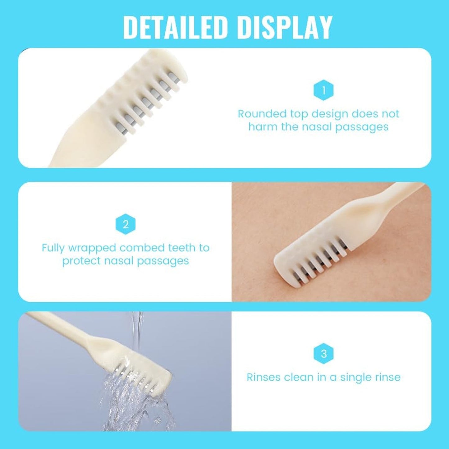 travel-friendly nose hair razor with 3 blades, personal care grooming razor kit for nose hair trimming, easy-to-use manual nose trimmer tool for hygiene