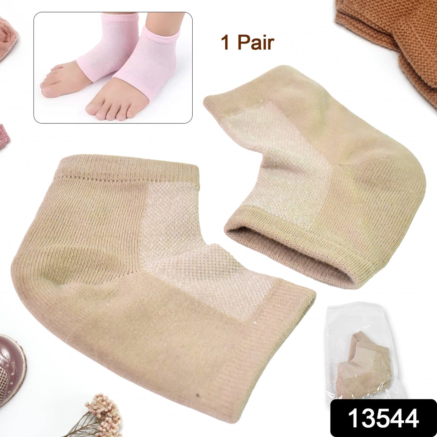 silicone heel socks for foot healing, breathable cracked heel socks for night therapy, comfortable socks for foot and heel care