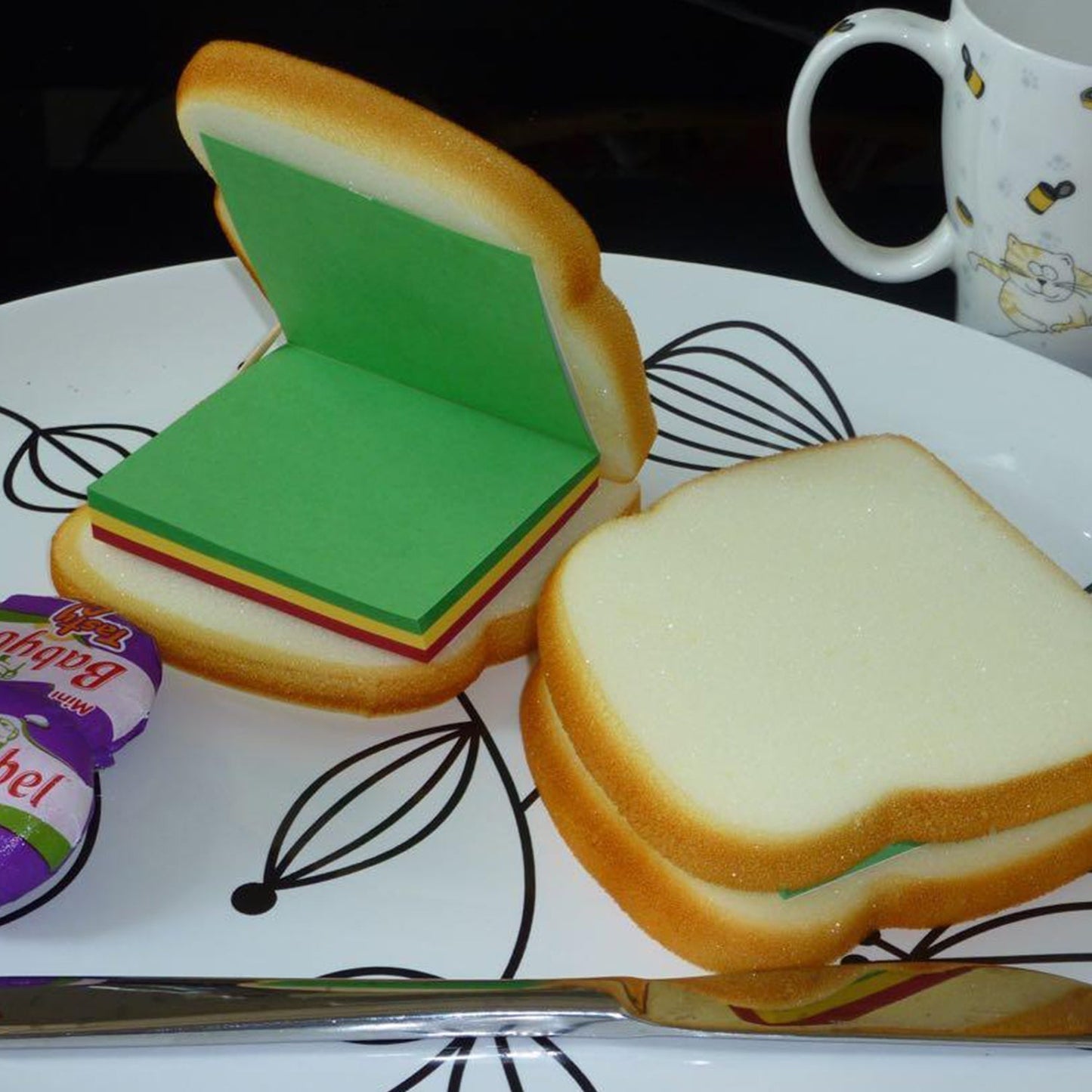 cute memo pad for study desk, novelty stationery India, sticky notes with food design, creative notepad for reminders