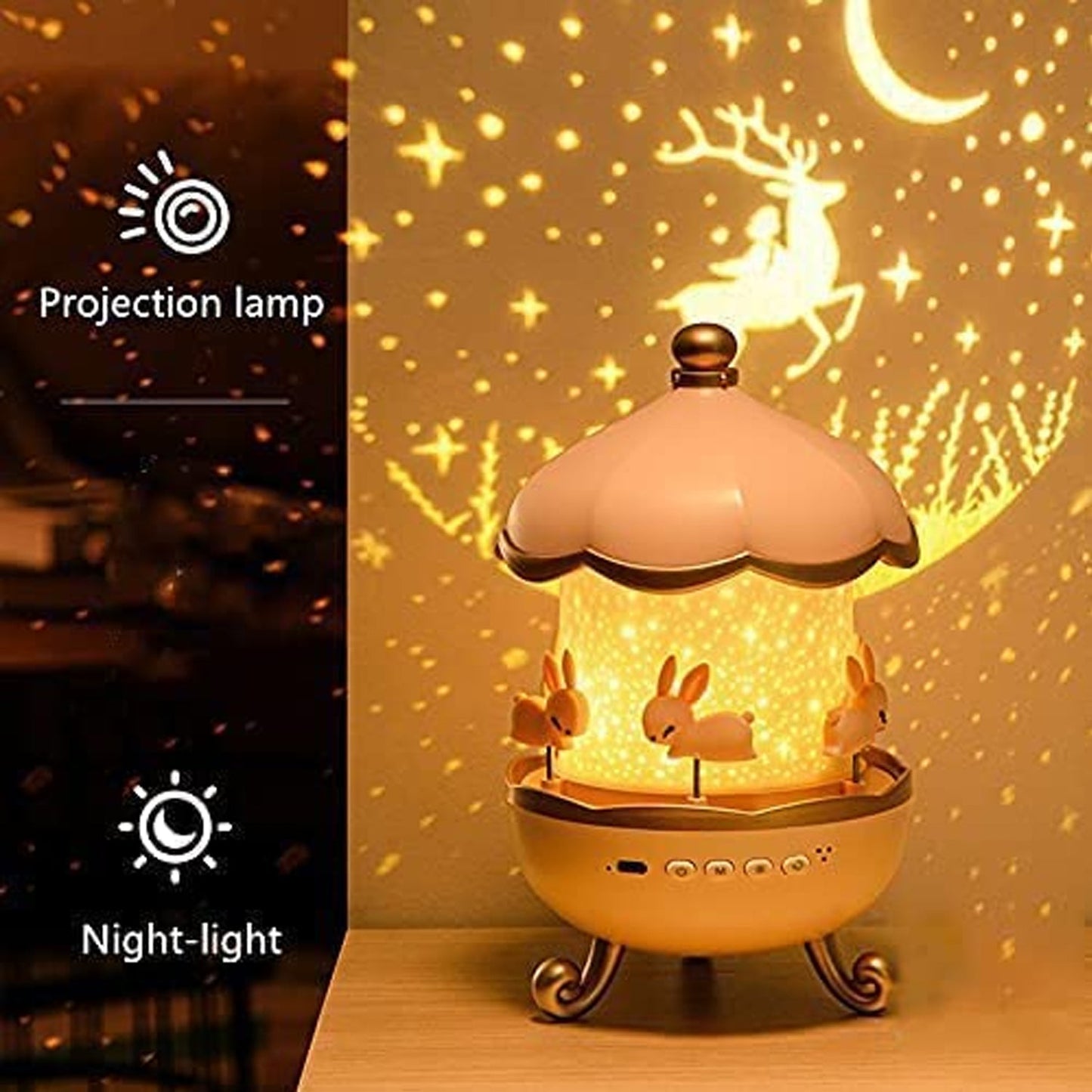 musical night light for babies, baby room night lamp projector, night light for children with music,