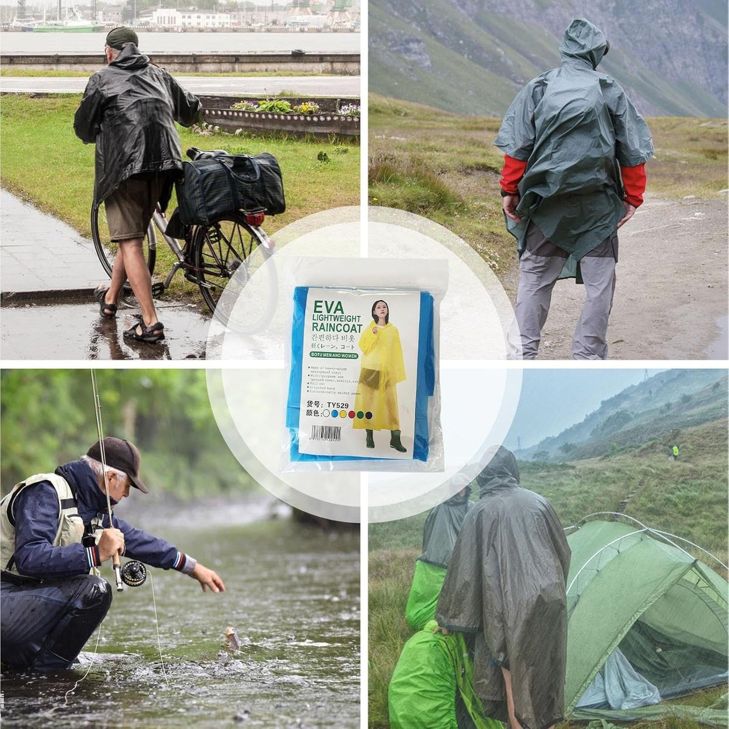 durable waterproof travel raincoat EVA material