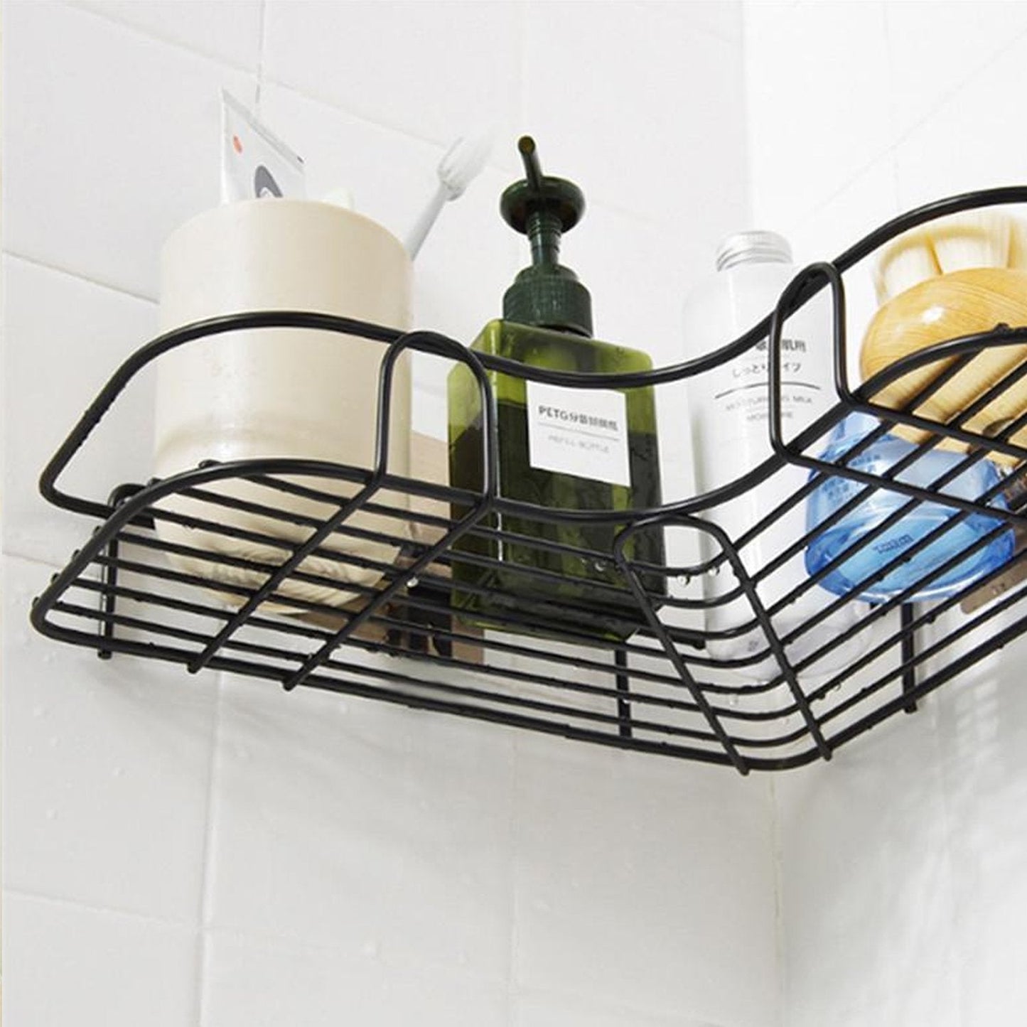 Self-adhesive shelf for bathroom and kitchen. stainless steel bathroom shelf, self adhesive corner rack, wall mount storage rack, waterproof shower shelf, kitchen organizer shelf, no drill wall shelf