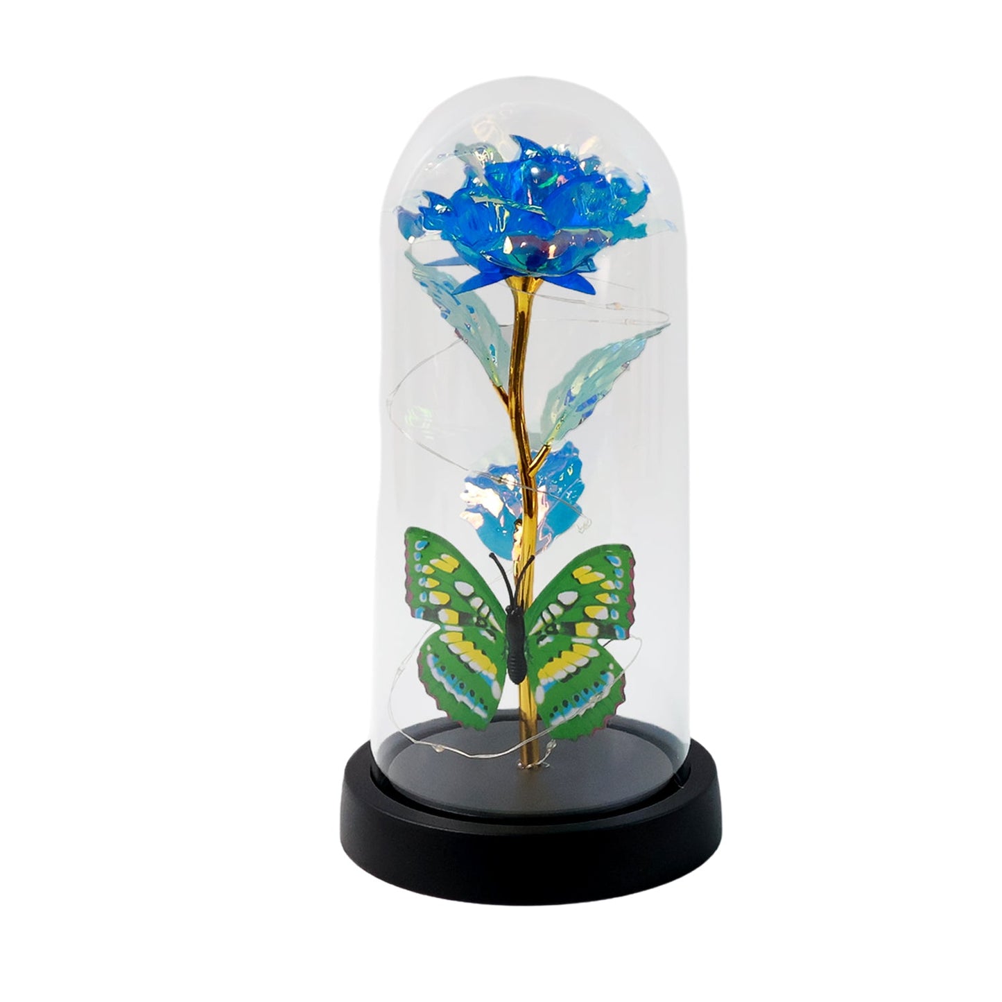 multicolor LED rose lamp for valentine gift, light up rose in dome for home décor, best rose night lamp under 500,