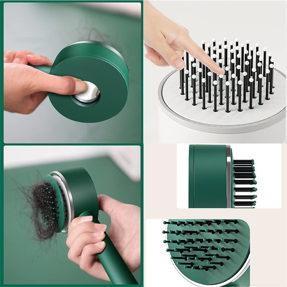 air cushion brush, hair massage brush, detangling comb, self-cleaning hairbrush, anti-frizz brush, scalp massage brush, long handle comb, plastic hairbrush, hair growth brush