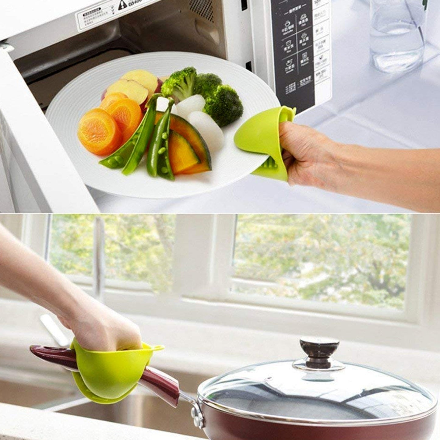 Heat-resistant cooking potholder in silicone material. silicone oven mitts, mini heat resistant gloves, kitchen pinch mitt, microwave baking gloves, cooking mittens, non-toxic silicone gloves, compact oven mitt