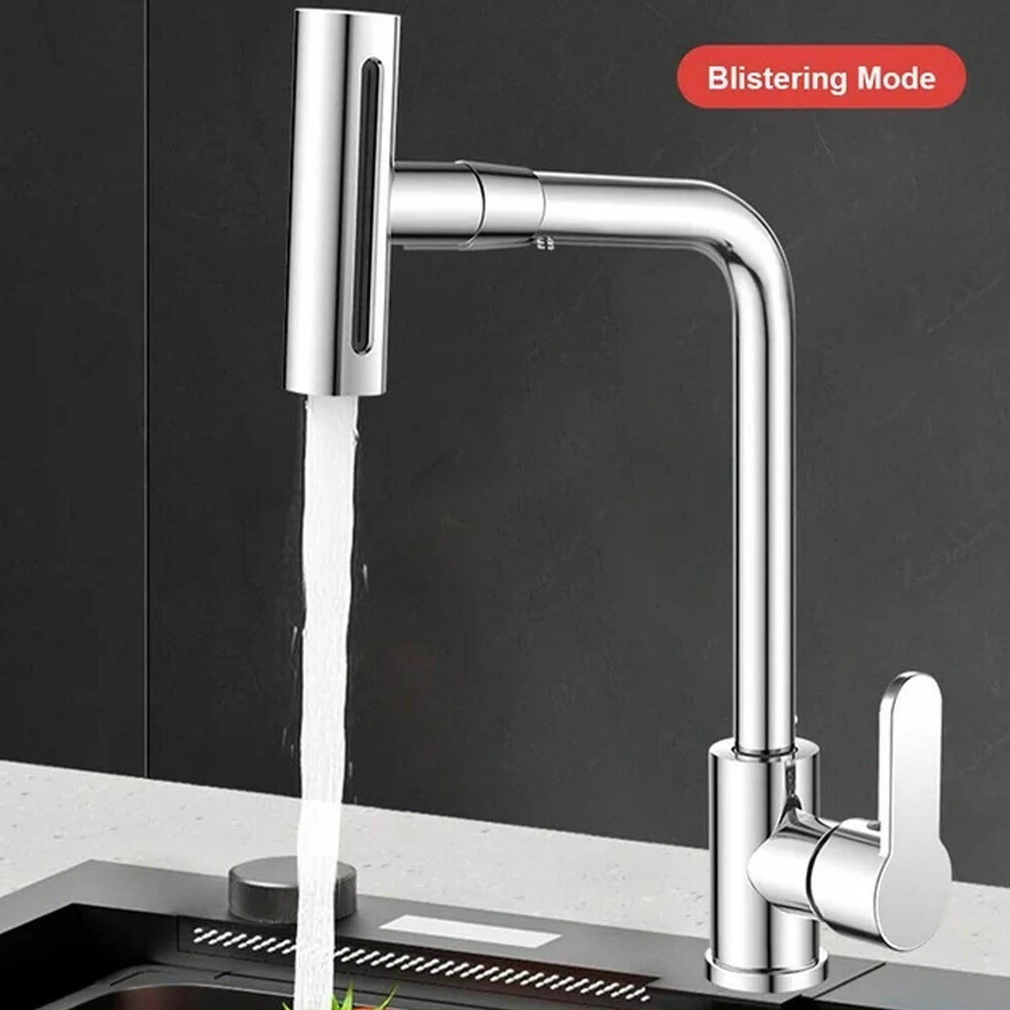 360° rotating waterfall kitchen faucet 4‑in‑1 extender