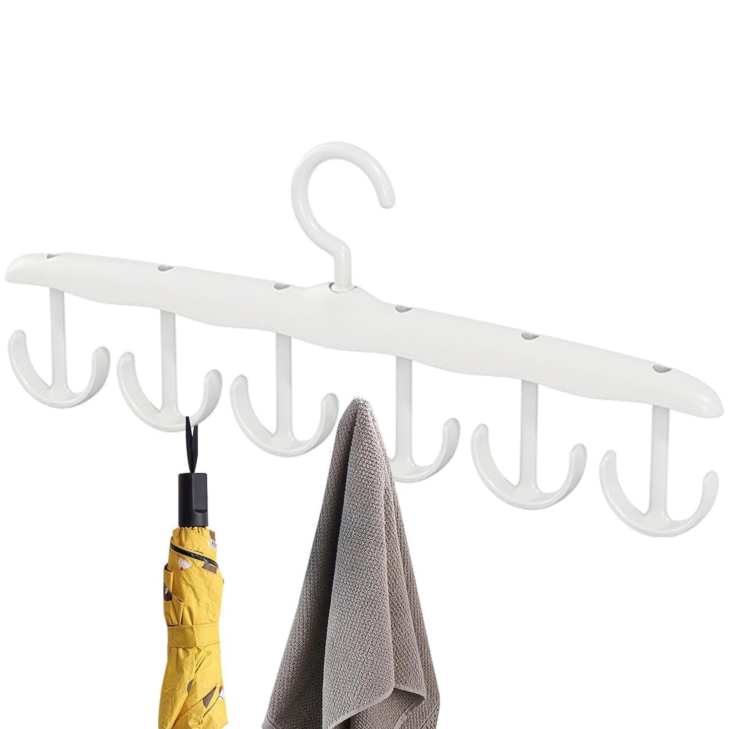 plastic hanger for organizing tank tops and scarves, hanger with 360 degree rotation and hooks, best tank top organizer hanger in India, foldable space saving hanger for daily use