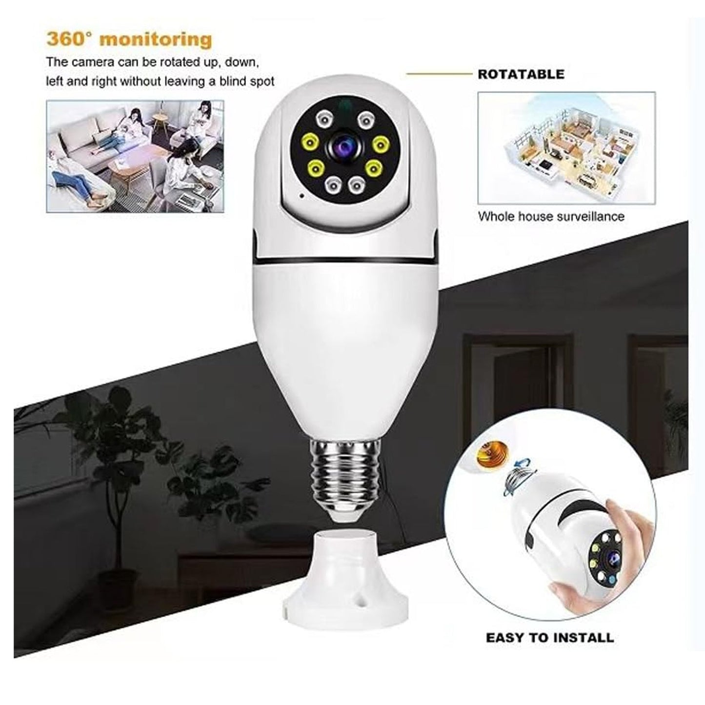 home monitoring camera, wireless camera with fisheye lens, smart camera for home security, wireless v380 cctv setup
