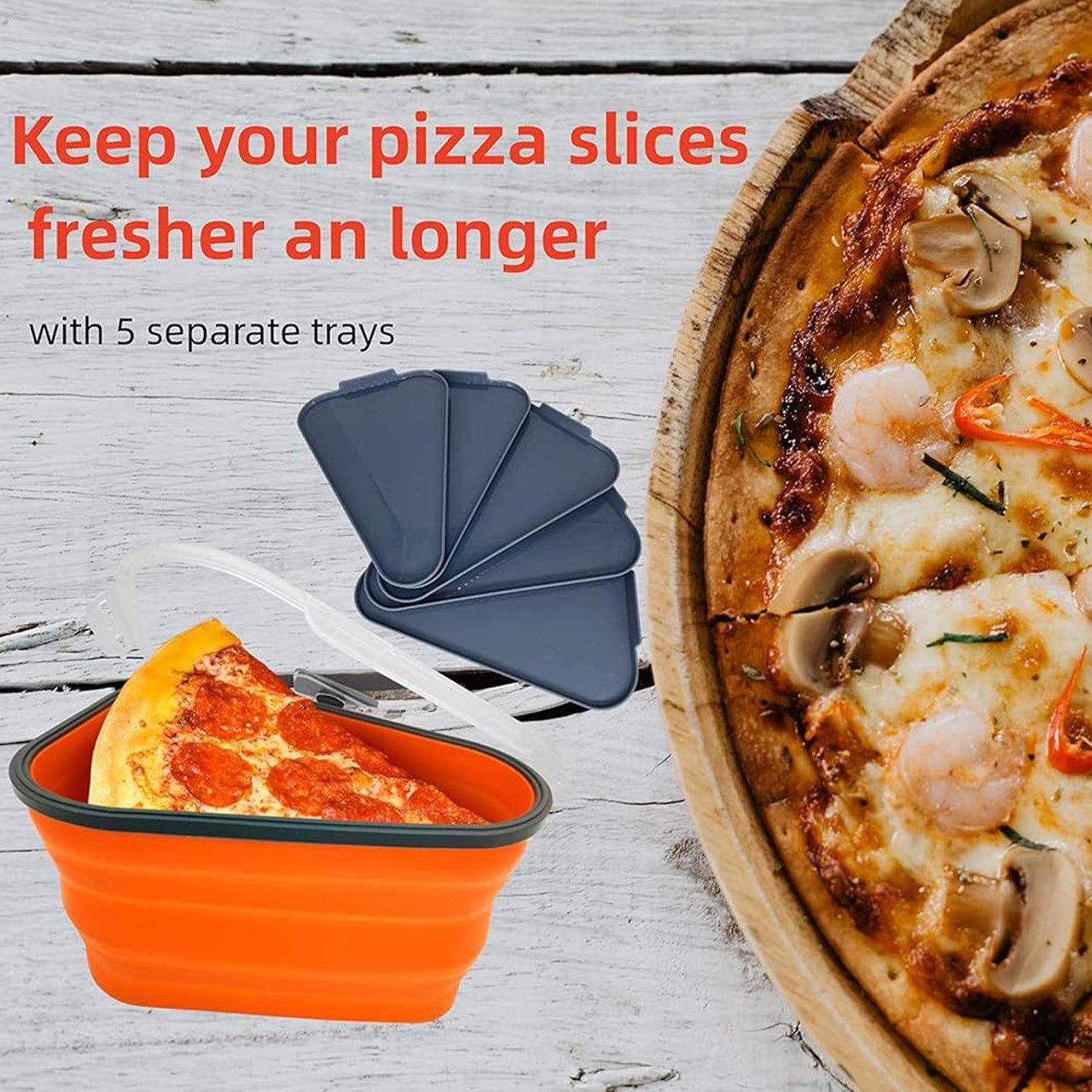 leftover pizza container, pizza storage box India, pizza container with tray, pizza box reusable, microwave-safe food storage,