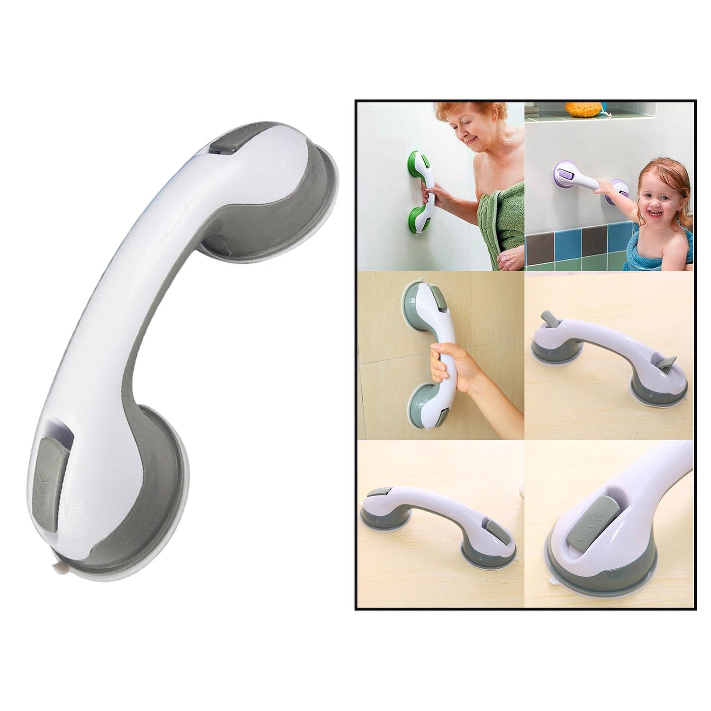 Practical handle for easy door handling. helping handle, vacuum grip handle, bathroom support bar, door support handle, suction handle for tiles, portable grip handle, support bar for elderly