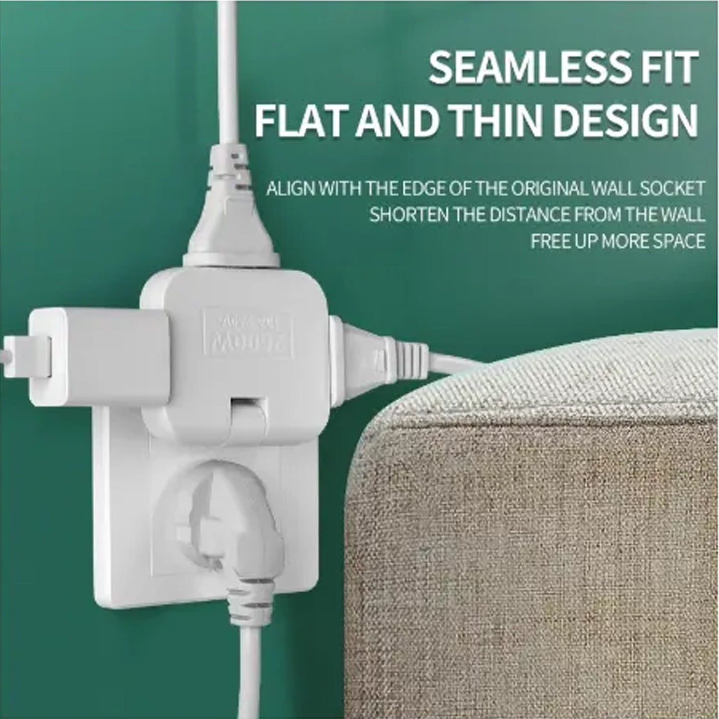 foldable wall adapter for space-saving setups,