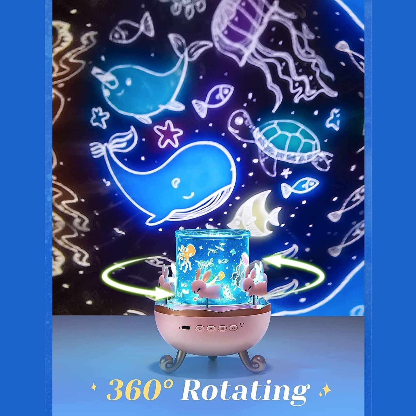 night projector lamp for kids bedroom, LED star light projector for home décor, rechargeable kids night light India