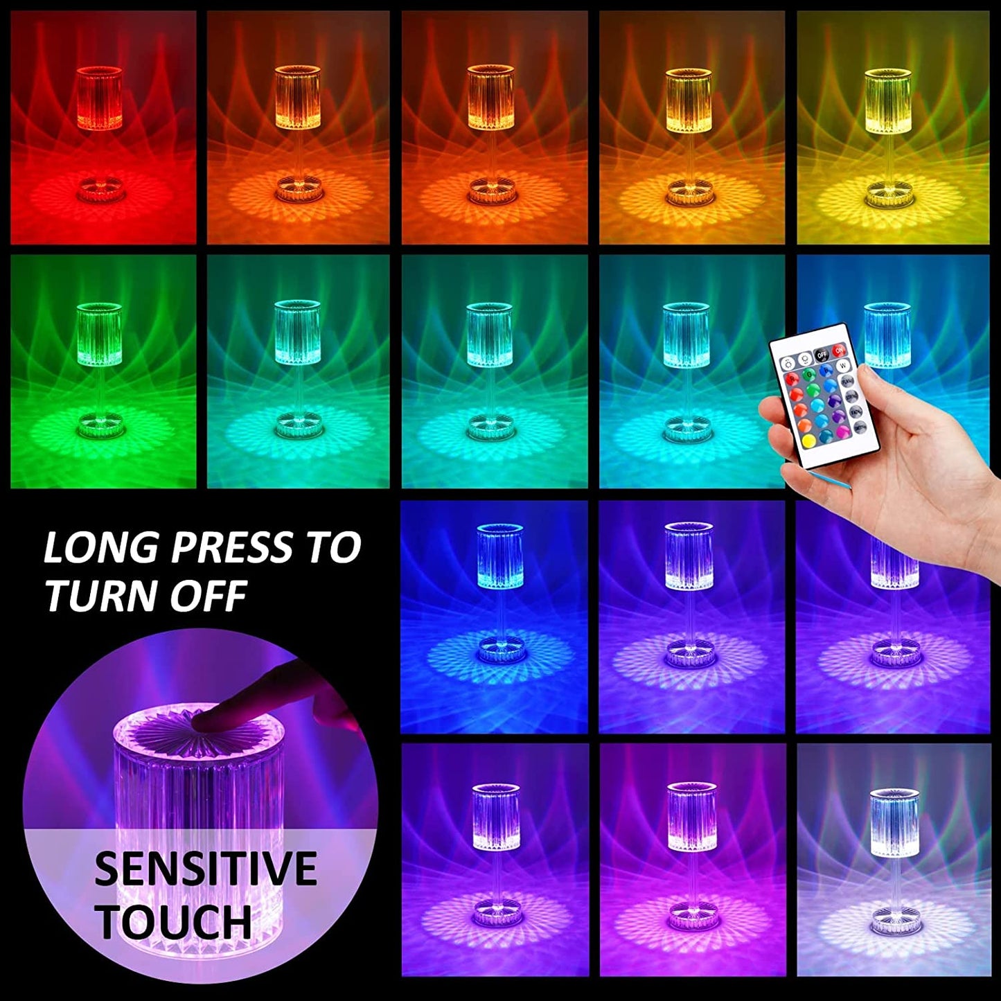 crystal table lamp, touch control lamp, usb table lamp, color changing lamp, nightstand lamp, bedroom lamp, modern desk lamp, led crystal lamp