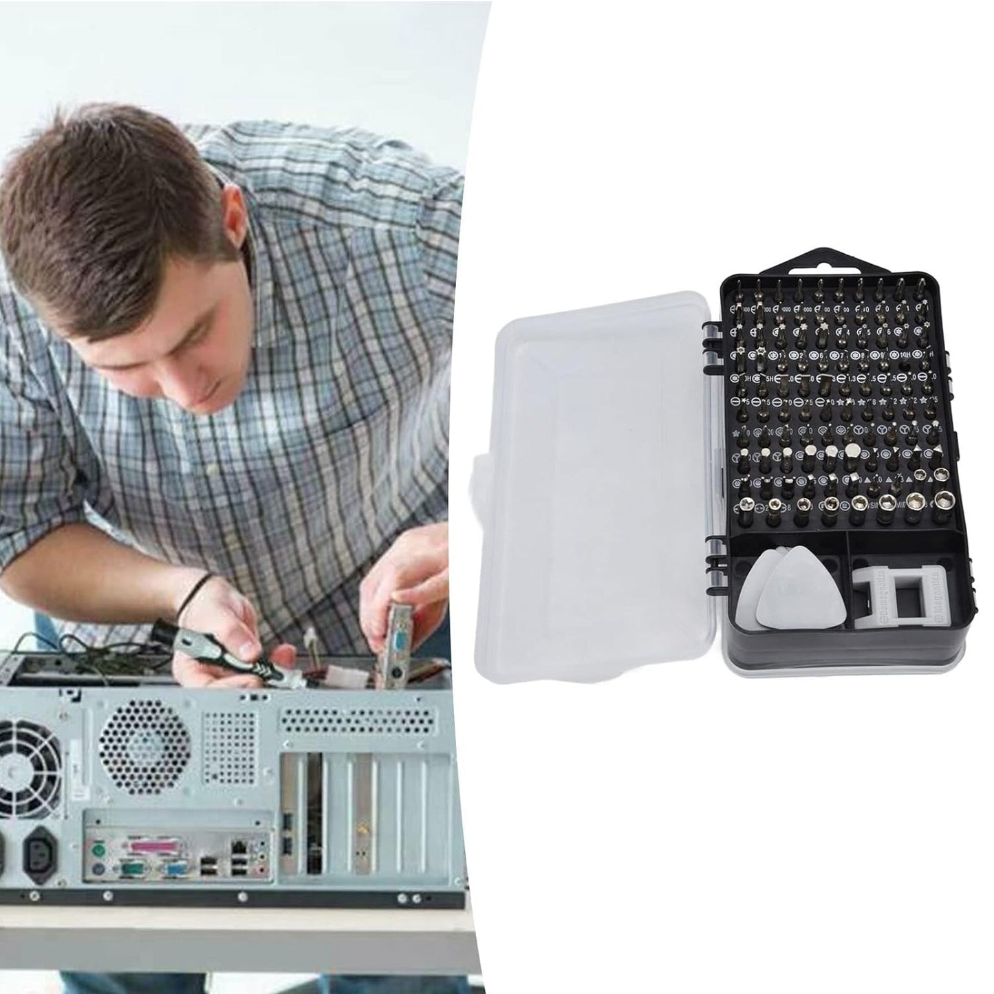 toolkit for computer and mobile repair, small electronics repair screwdriver kit, magnetic screwdriver set for smartphones,