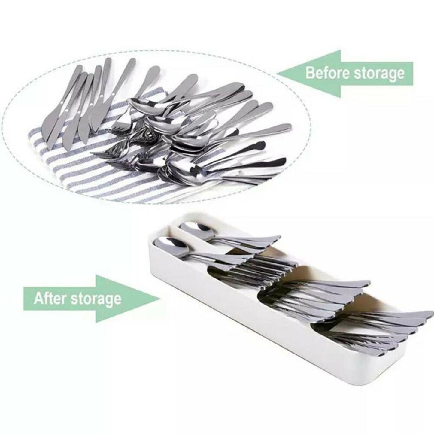 Spoon combo, cutlery tray box, kitchen drawer organizer, plastic cutlery organizer, spoon fork knife holder, compact cutlery storage, modular kitchen tray, utensil tray